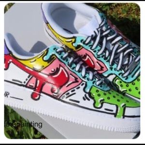 Custom painted Nike Air Force 1, Unisex - women’s size 8 1/2 or 8.5!